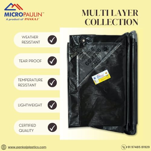 Image of Multilayer Premium 120GSM Waterproof Tarpaulin for Outdoor Roofing, Green House Covering, Fumigation Covering, Truck Covering etc (Blue, 24X18)