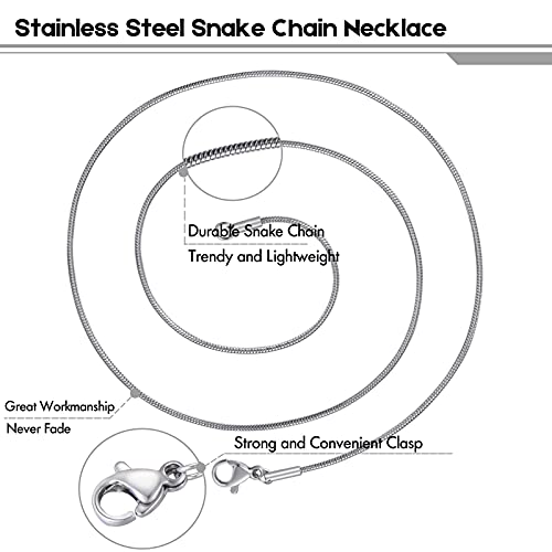 12 Pack Necklace Chains 18 Inches Stainless Steel Snake Chain Necklace With Lobster Clasps For Diy Jewelry Making, 1.2 Mm #TOP1