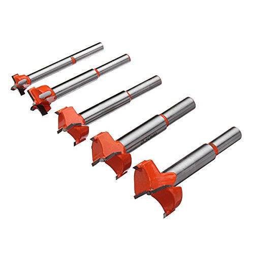 Generic 5pcs Forstner Tip Hinge Boring Bit Wood Hole Saw Set Alloy 15 ...