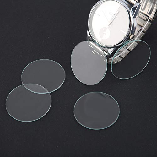Montre Glas, Professional 5PCS Round 37/38/39MM Flat Watch Crystal Lens Glass Replacement Parts Tool, Watch Part Repair Tool for Watchmaker(37mm) Cover