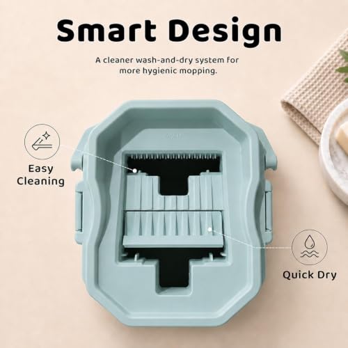 Image of UPC 360 Rotating Microfiber mop for Floor Cleaning Flat Mop for Home Cleaning Floor| Hands-Free Squeeze & Wash FlatMop System for Home - Green White