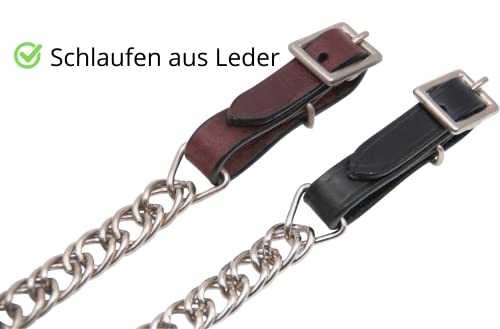 Amesbichler Reitsport AMKA Kinnkette mit Lederschlaufen für WesternTrense Westernreiten 073/32A