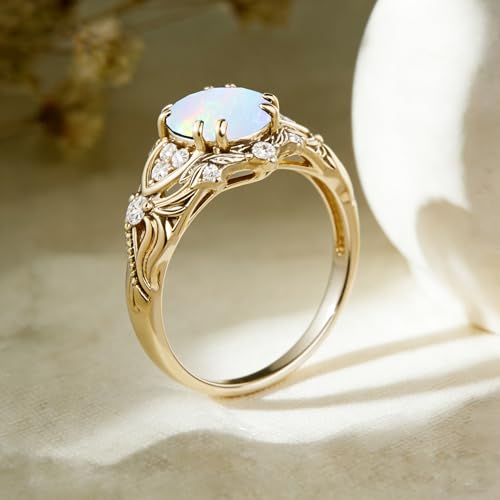 Image of Gemstone Vintage Rings for Women s925 Sterling Silver Round Cut 1.0 Carat Gemstone with Moissanite Promise Engagement Anniversary Ring for Her