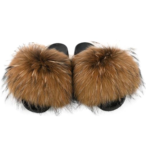 Fox Fur Luxury Plush Flip Flops