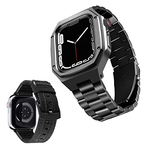 Bracelet Apple Watch anti irritation SCHIK lot de 2 toile silicone acier