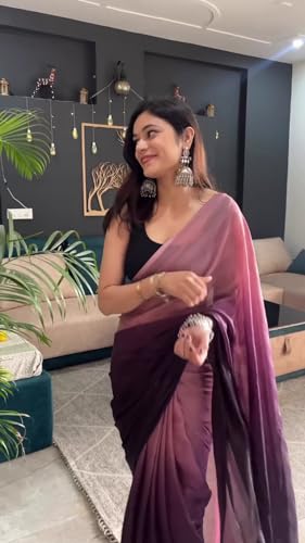 Image of Avantika Fashion Women's Amazing Plain Georgette Saree With Blouse Piece