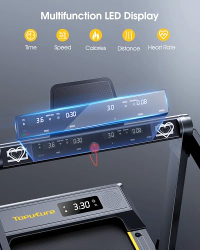 Image of TOPUTURE Walking Pad Treadmill with 12% Incline, 4 in 1 Foldable Treadmill with Handle Bar for Home /Office, Under Desk Treadmills Portable Folding Walking Pad with App & Bluetooth Speaker, 0.6-10MPH