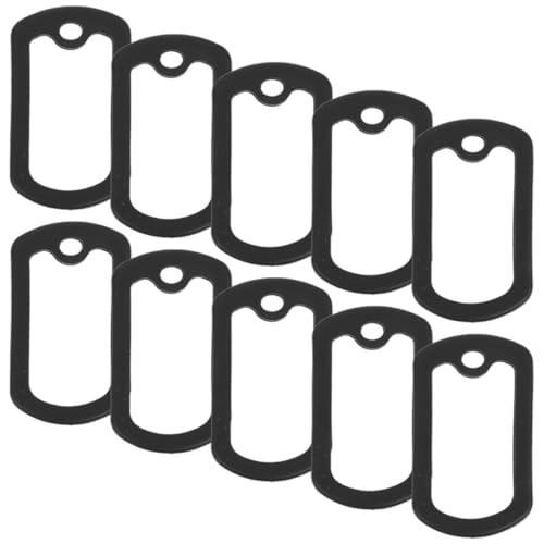 UPKOCH 10 Piezas de Cubierta de Silicona Negra para Placa de Identificación de Perro Silenciador y Protección Antiruido, Accesorio Flexible para Etiquetas Militares de Mascotas