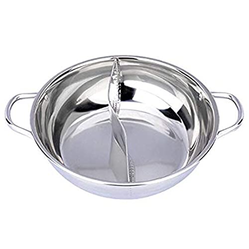OQHAIR Topf 28 cm Suppentopf Edelstahl Division Hot Pot Doppelseitige Yuanyang-Pfanne Home Restaurants Küche Kochgeschirr