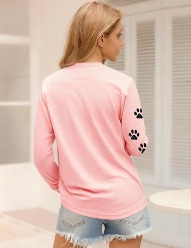 Image of JINTING Cat Shirts for Women - Loose Fit Lightweight Long Sleeve Graphic Autumn Outfits Printed Blouse Casual Tops