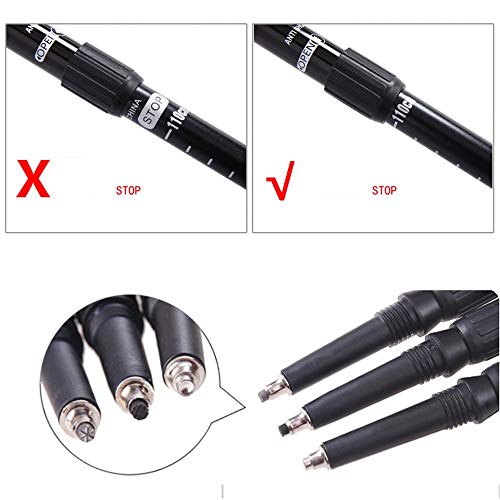 Polo de trekking ultraligero de aluminio telescópico con amortiguación y punta de tungsteno resistente 5
