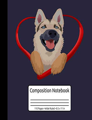 Gerberian Shepsky Composition Notebook 110 Pages Wide Ruled 8.5 x 11 in: Dog Gift For Dog Owners