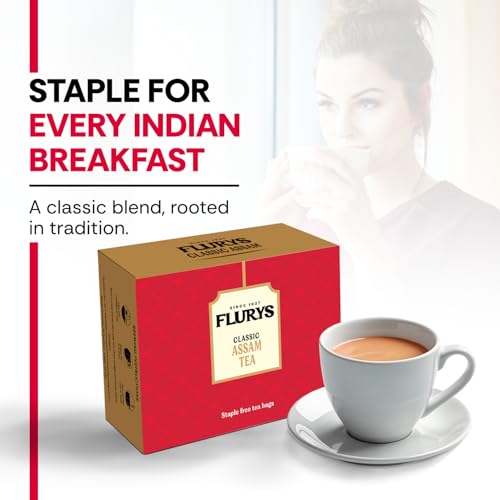 Image of Flurys Classic Assam 100 Teabag Envelopes | Bold & Full-Bodied Black Tea from Assam | Rich Aroma & Strong Flavour (Pack of 3)