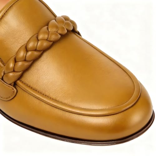 Image of MOOMMO Women Comfortable Suede Loafer Flats Round Closed Toe Slip On Penny Loafers Knitted Strap Oxford Loafer Shoes for Office Ladies Work Daily Casual Club Driver Flats Spring Elegant 4-11 M US