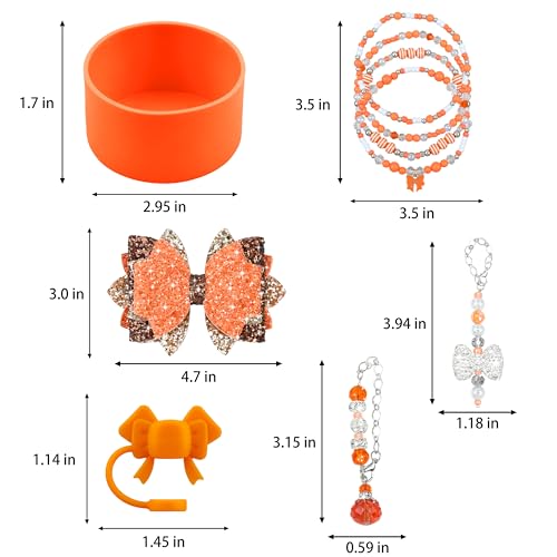 Hpebl 9PCS Accessories for Stanley Cup 30 40oz Tumbler Accessories,Orange - image 3
