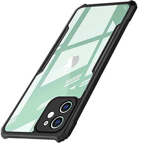Image of WOW IMAGINE Shock Proof Clear Back Case Mobile Cover for Apple iPhone 11 (Hard | Hybrid PC + TPU | Full Armour Device & Camera Protection | Black)