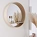 Miroir Rond avec Étagère Bois D60 cm OBLO