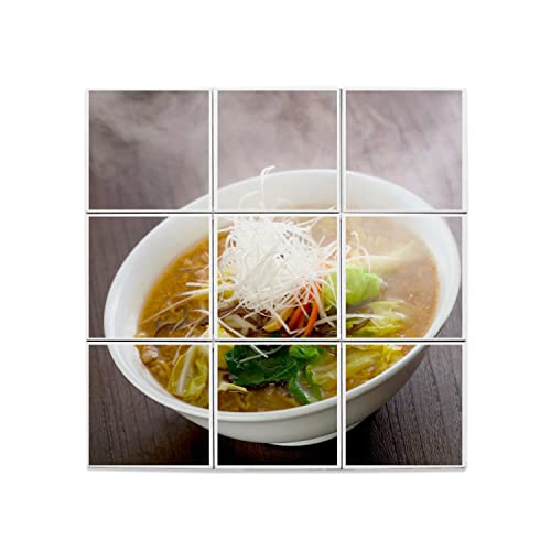 Carreaux céramique décoratif 20x20 cm faïence cuisine japonaise fresque ramen