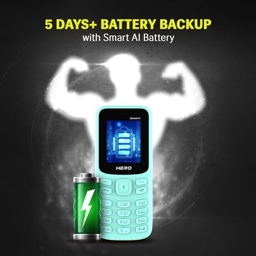 Lava Hero Shakti Dual Sim Keypad Mobile Phone (with Vibration Alert) | 1.8" Display | Super Saving Battery Mode | Stylish Keypad | Sturdy Build | Number Talker | (Mint Green)