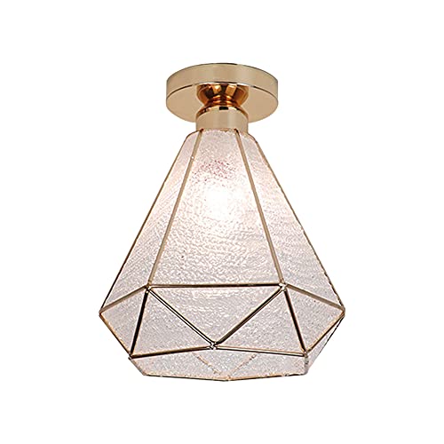 Moderne Deckenleuchten Minimalistische E27 Lampenfassung Leuchtmittel Metall Lampenschirm Deckenlampe Flush Mount LED Ganglichter für Korridor Restaurant Wohnzimmer Treppen Eingang Lampe (Diamant) Cover