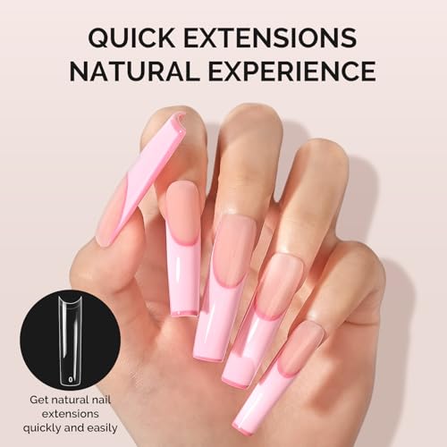 Image of MelodySusie Extra Long Square X Nail Tips - 288Pcs 12 Sizes Clear Acrylic, Half Cover Press on Nails for DIY Extension & Salon Use, Pre-Shaped for Long-Lasting Manicure