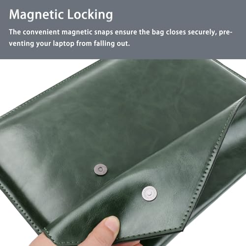 Funda de cuero PU para laptop 15.3 pulgadas verde miniatura 5