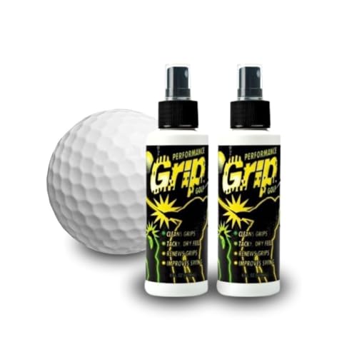 Performance Grip Spray for Golf – Club Grip Cleaner Boosts Traction, Rejuvenates & Extends Grip Life – Ideal for Golf Shoes, Clubs & Gloves (8oz - 2 pack)