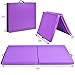 Giantex 6’x3.2'X4'' Gymnastics Mat Thick Folding Panel for for Gym, Aerobics, Yoga, Martial Arts with Hook & Loop Fasteners (Purple)