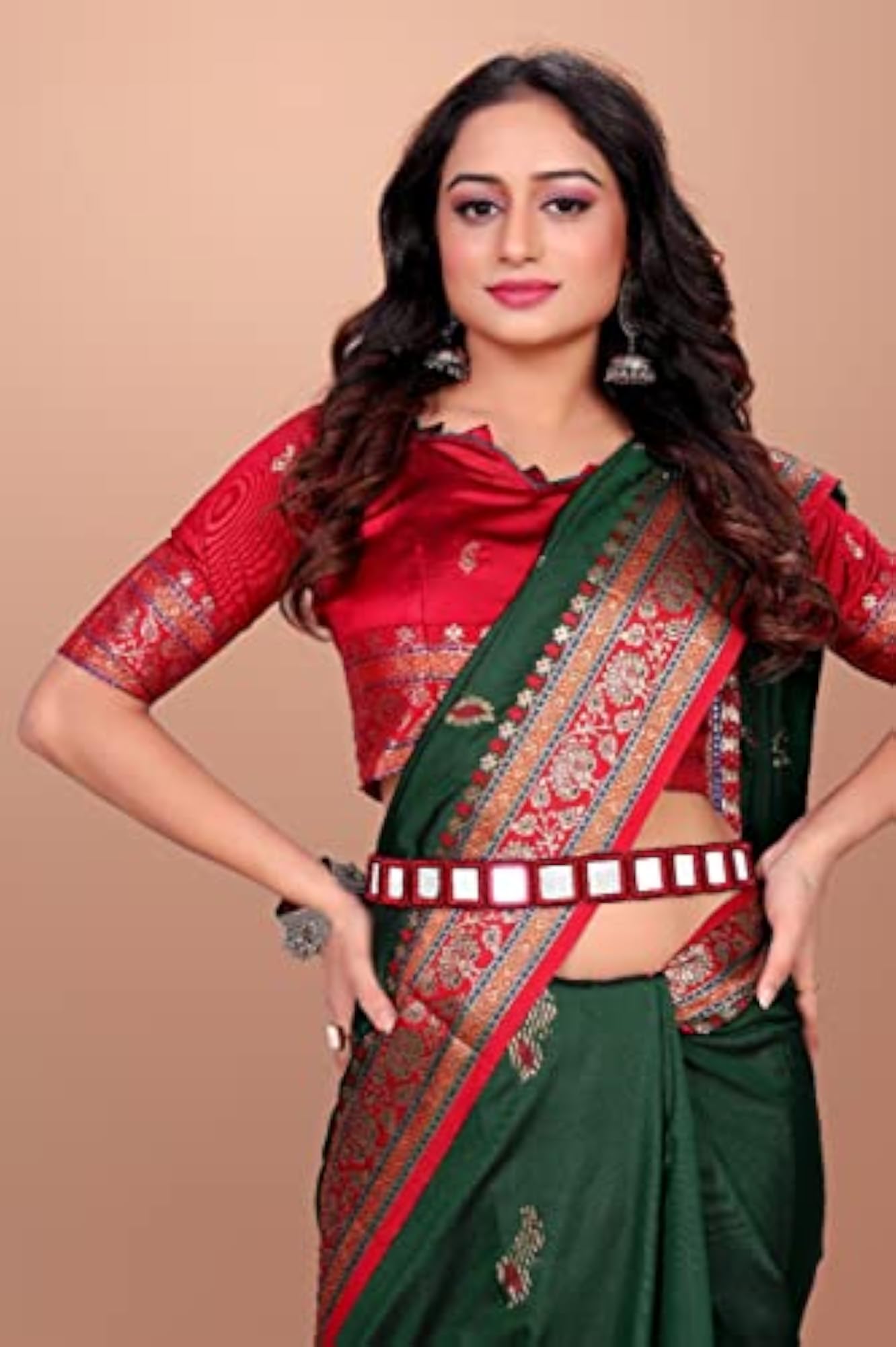 Women's Elegant Mirror Work Kamarband Waist Chain, Stylish