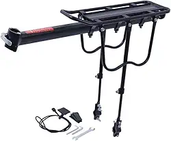 Bagageiro Traseiro Alumínio Regulável Bicicleta Suporta 50Kg Tsw