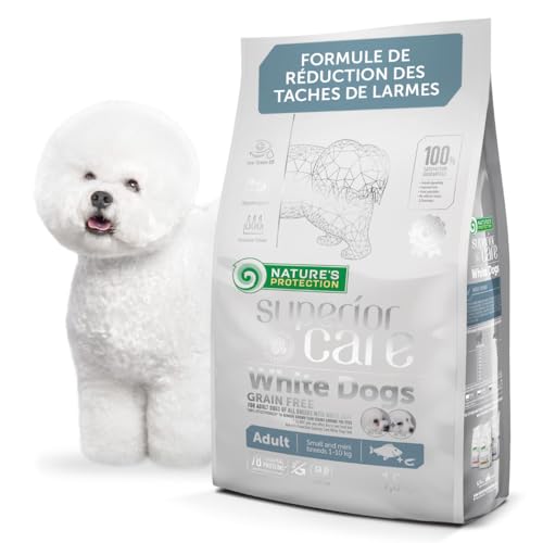 Nature's Protection Superior Care Croquettes Nourriture Sèche pour Blancs Chien Adulte Petits et Miniatures, Coquettes Chien sans Grains I Poisson Blanc, 1.5...