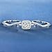 MDFUN 18K White Gold Plated Cubic Zirconia Three-in-One Halo Wedding Engagement Promise Eternity Ring for Women (8)