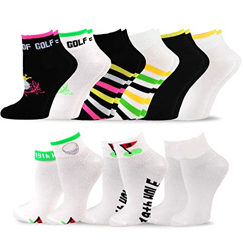 TeeHee Golf Socks 9-Pairs Assorted (9-11, Golf Q'tr Crew)