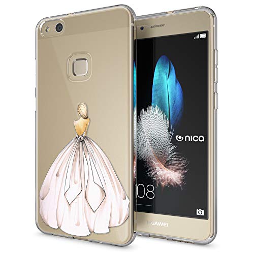 NALIA Custodia compatibile con Huawei P10 Lite, Cover Silicone Trasparente Sottile Case Gomma Morbido Cellulare Ultra-Slim Protettiva Telefono Bumper Guscio, Designs:Princess Pink Rosa