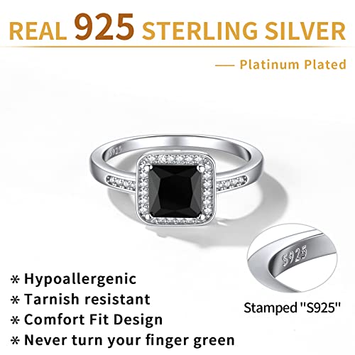 ChicSilver 925 Sterling Silver Heart/Round/Princess Cut Cubic Zirconia Simulated Diamond Solitaire Wedding Enagement Anniversary Ring for Women Size 5-124