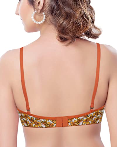 Image of BRIDA LADIES INNERWEAR Women's Cotton Rich Non-Padded Detachable & Transparent Removable Strap Tshirt Bra, Wireless Full Coverage Bra for Women - Everyday Bra - Monica
