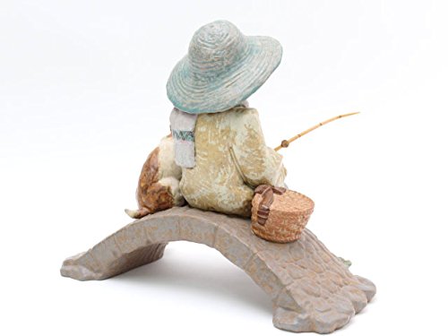 Amazon.co.jp: リヤドロ 凍った川で魚釣り 2237 男の子 陶器 置物