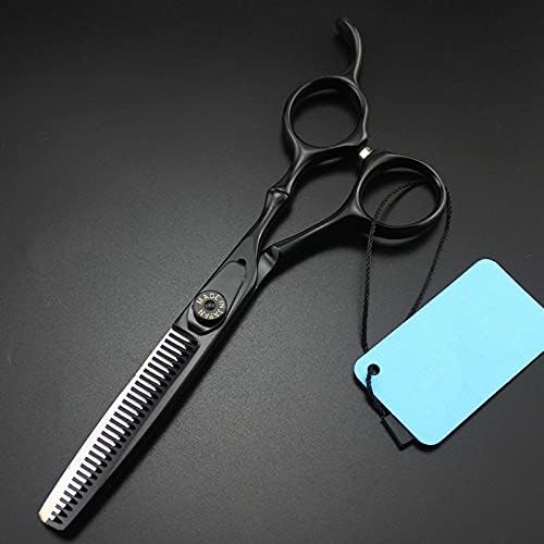 Hair Cutting Scissors 6 Inch JP Steel Black Bamboo Haircut Thinning Barber Tools Shears Hairdressing Scissor Set(Thinning)