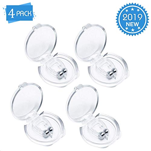 LIUMY Anti Snoring Nose Devices, Silicone Magnetic Anti Snore Clip, Silicone Nose Clip Tools for Ease Breathing, Comfortable Sleeping Aid Relieve Snore (White)