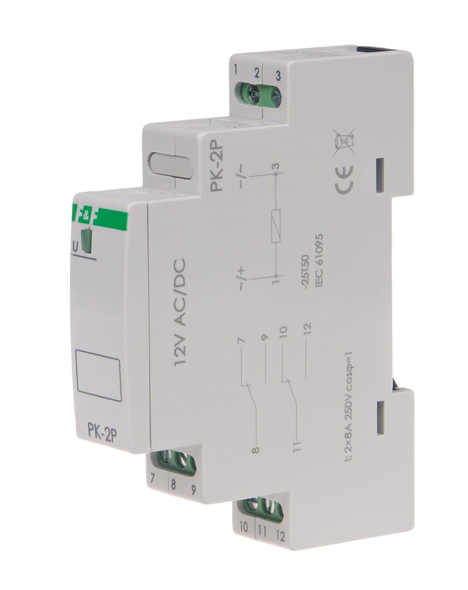 Electromagnetic Relay 2P 8A 12V AC/DC PK-2P-12V f&f 5908312595656