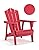 BUPPLEE Adirondack Chair - Durable HDPE Poly Lumber All-Weather Resistant, Oversized Balcony Porch Patio Outdoor Chair for Lawn, Backyard, Deck, Garden, Camping - Easy Installation, Red