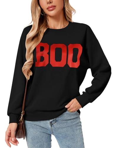 Womens USA Sweatshirt, Long Sleeve Crewneck Pullover with American Flag & Stripes Star Print - Casual Top