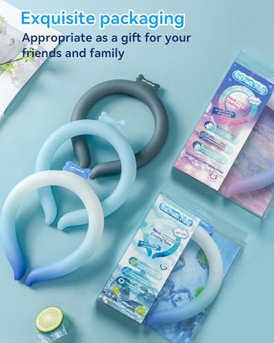 Image of Neck Cooling Tube Wraps Ice Ring Neck Cooler Personal Ice Pack Wrap for Hot Weather Gel Reusable Wearable Gel Cooling for Summer Heat Hot Flashes Freezer Below 64.4℉