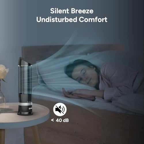 DR.PREPARE 16\" Small Tower Fan, 3 Speeds with 60° Oscillating Fan, Bladeless Tabletop Fans for Indoors, Portable Personal Table Fans for Office, Desktop - Thumbnail 6