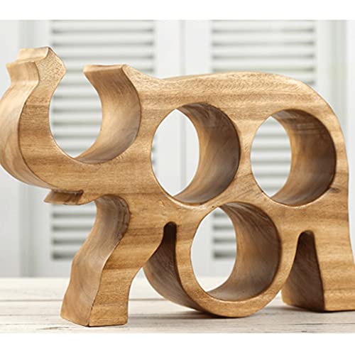 Soporte para botellas de vino de madera maciza tallada a mano miniatura 3