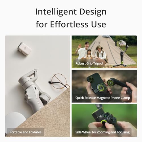 DJI OSMO Mobile 6 smartphone-stabilisator, in drie assen voor telefoons, geïntegreerde uitschuifbare arm, draagbaar en opvouwbaar, stabilisator voor videoblogs, YouTube- en TikTok-video's, leigrijs - Afbeelding 5