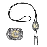 sourcing map Western Cowboy - Juego de corbata y hebilla de cinturón con inicial dorada, letra C, corbata de cuerda de cuero vacuno para mujeres y hombres, disfraz tradicional, accesorios vintage