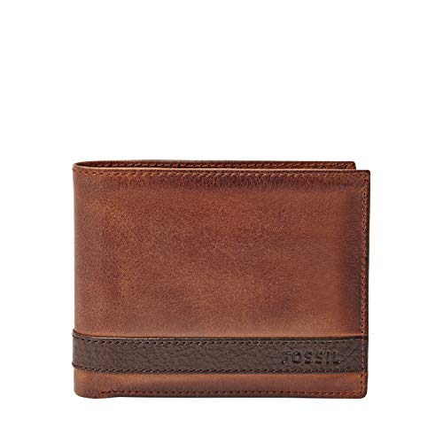Fossil Men's Quinn Leather Bifold Wallet, Brown