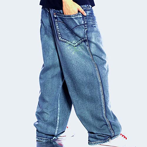 XYGJZ MeMens Baggy Jeans Plus Size Hip Hop Wide Straight Leg Loose Fit Denim Pants for Big Fat Men3
