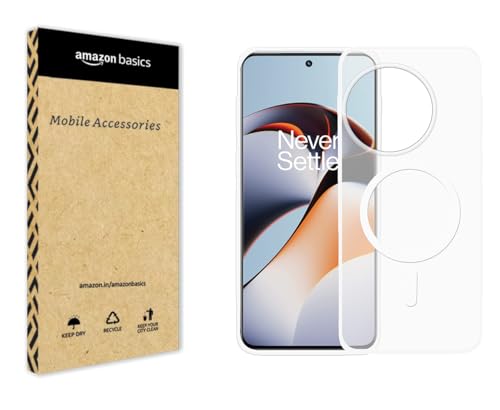 Image of amazon basics Luxury Paper Thin Case Cover for OnePlus 11R 5G 5G | Matte Finish | Compatible with magsafe | (White, OnePlus 11R 5G 5G)
